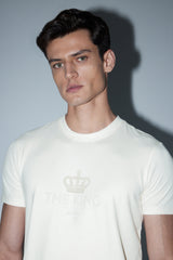 Men's White Casual Solid Round Neck Regular Fit Half Sleeves Tshirt