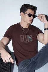 Men's Brown Casual Solid Round Neck Regular Fit Half Sleeves Tshirt