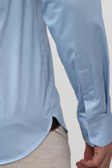 Men's Blue Casual Solid Slim Fit Full Sleeves Shirt