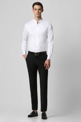 Men's White Formal Solid Slim Fit Full Sleeves Shirt