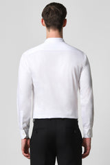 Men's White Formal Solid Slim Fit Full Sleeves Shirt