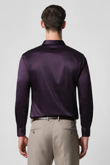 Men's Purple Formal Solid  Slim Fit Full Sleeves Shirt