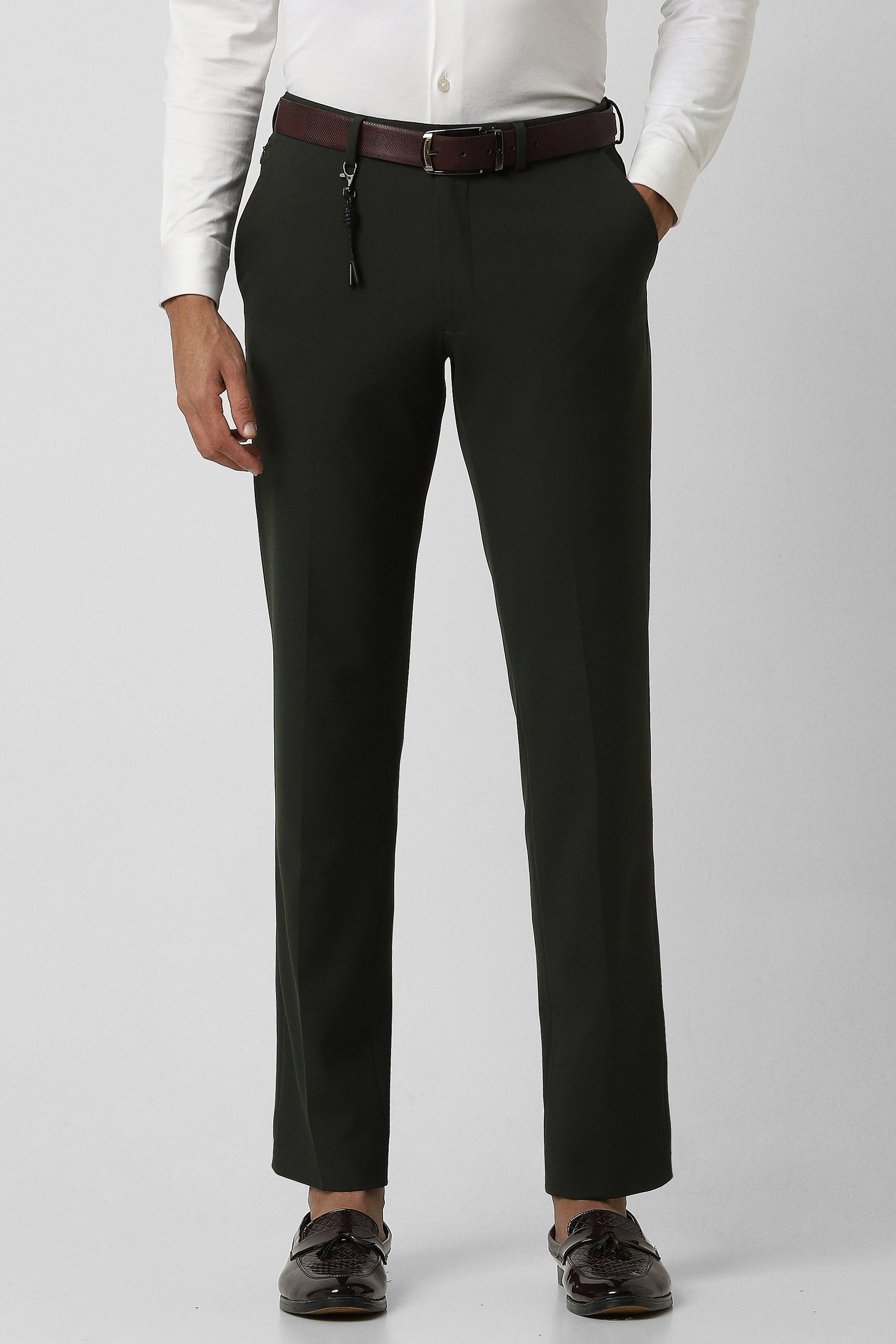 Men's Olive Slim Fit Trouser