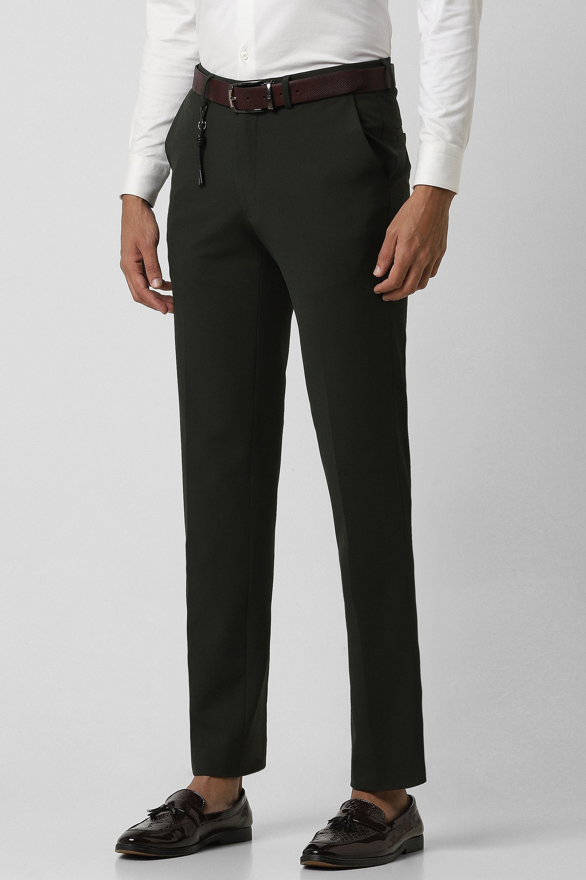 Men's Olive Slim Fit Trouser
