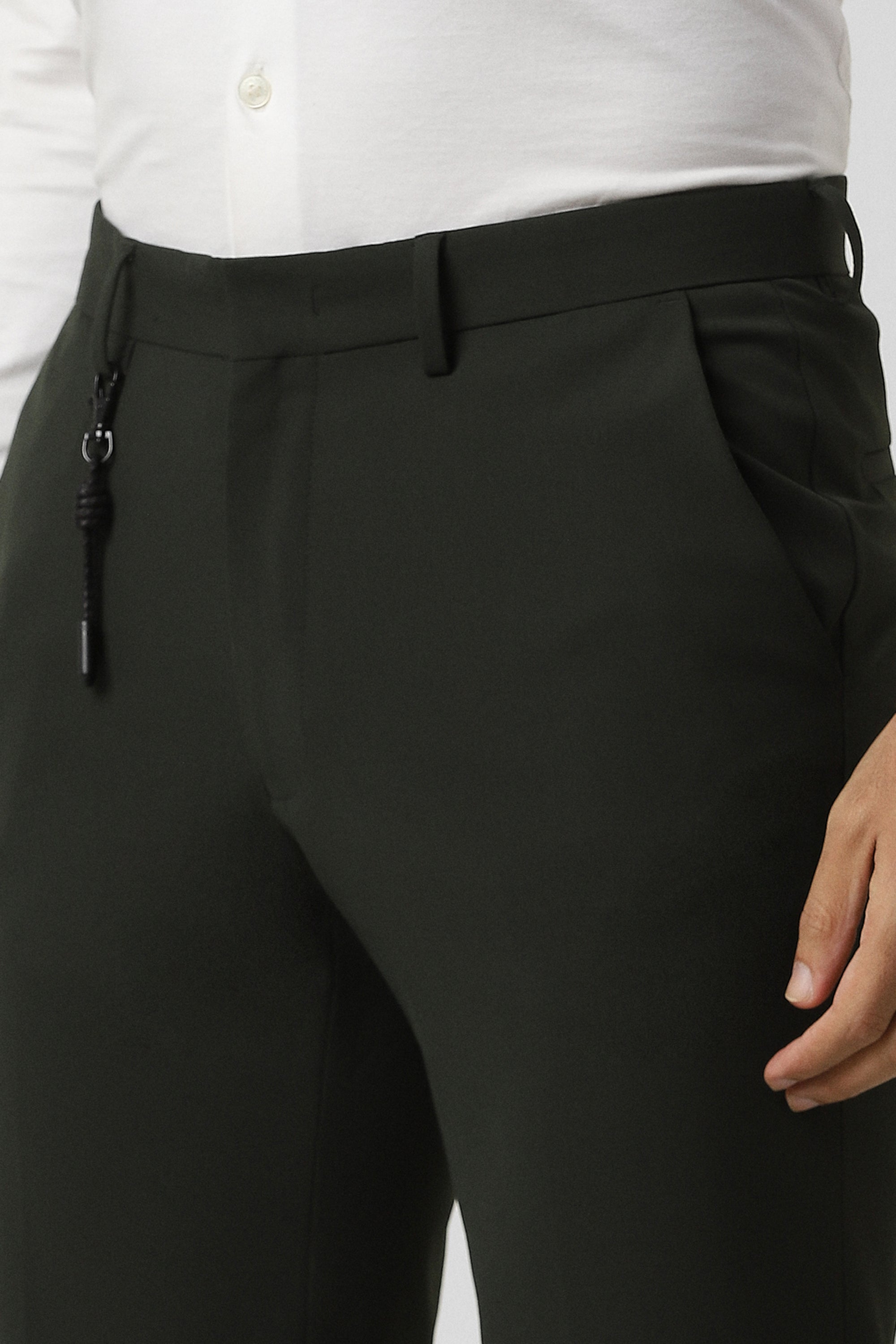 Men's Olive Slim Fit Trouser