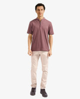Men's Brown Casual Regular Fit Solid Half Sleeves Tshirt