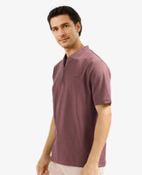 Men's Brown Casual Regular Fit Solid Half Sleeves Tshirt
