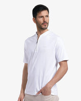 Men's White Casual Regular Fit Solid Half Sleeves Tshirt