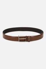 Men's Brown Solid Leather Belt and Wallet Combo