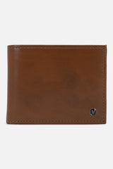 Men's Brown Solid Leather Belt and Wallet Combo