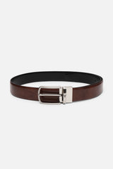 Men's Brown and Black Formal Leather Belt