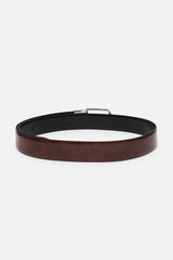Men's Brown and Black Formal Leather Belt