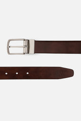 Men's Brown and Black Formal Leather Belt