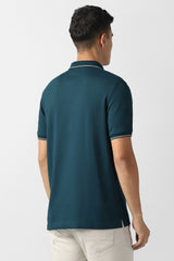 Men's Green Casual Solid Regular Fit Half Sleeves Tshirt