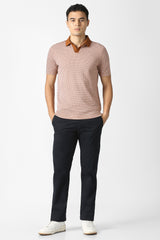 Men's Brown Formal Solid Regular Fit Half Sleeves Tshirt