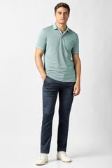 Men's Green Casual Textured Regular Fit Half Sleeves Tshirt