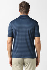 Men's Blue Casual Jacquard Regular Fit Half Sleeves Tshirt