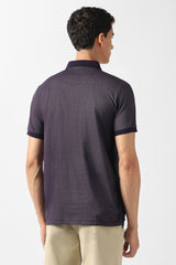 Men's Purple Casual Printed Regular Fit Half Sleeves Tshirt