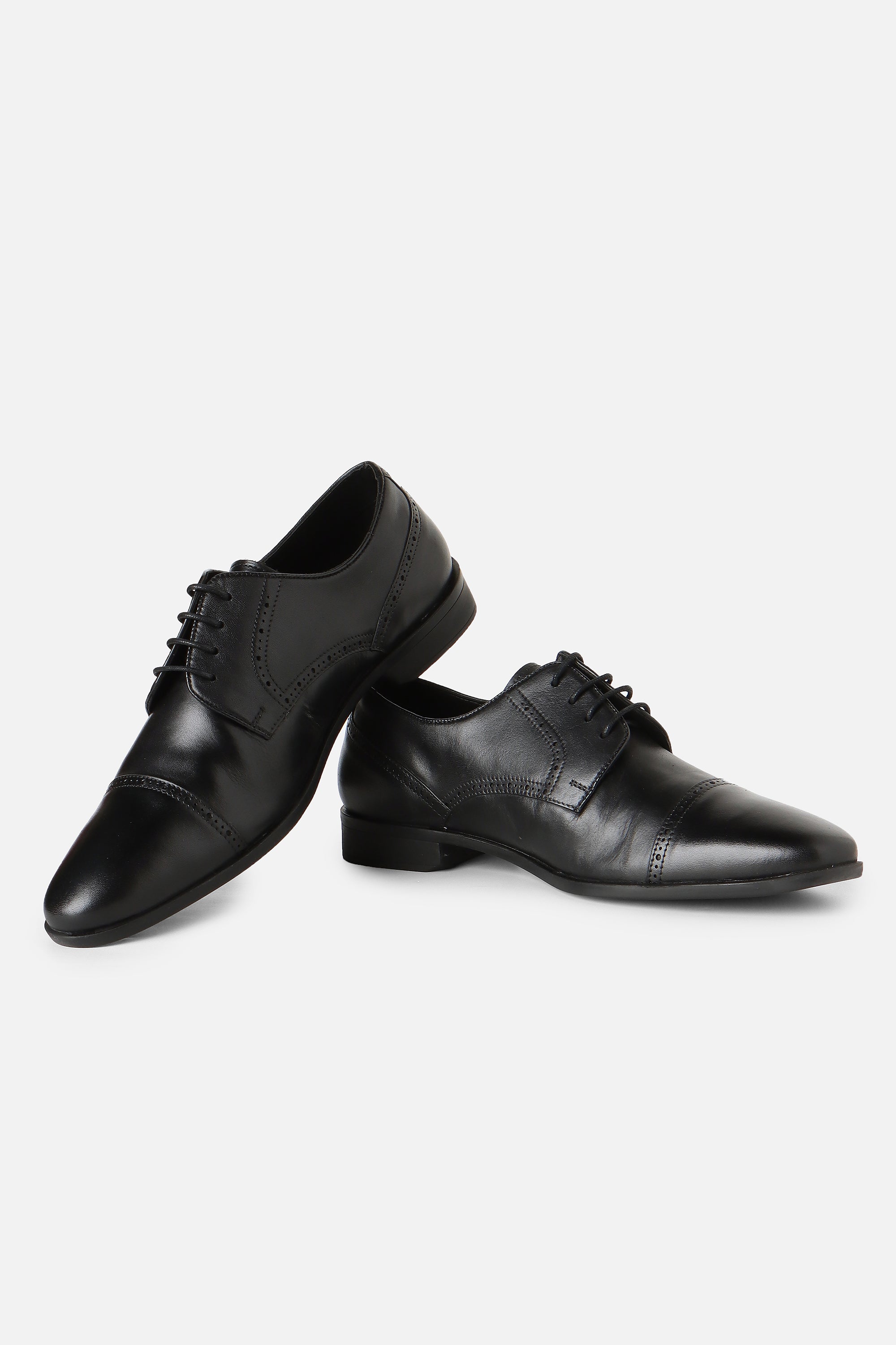 Men's Black Formal Solid Derby Shoes
