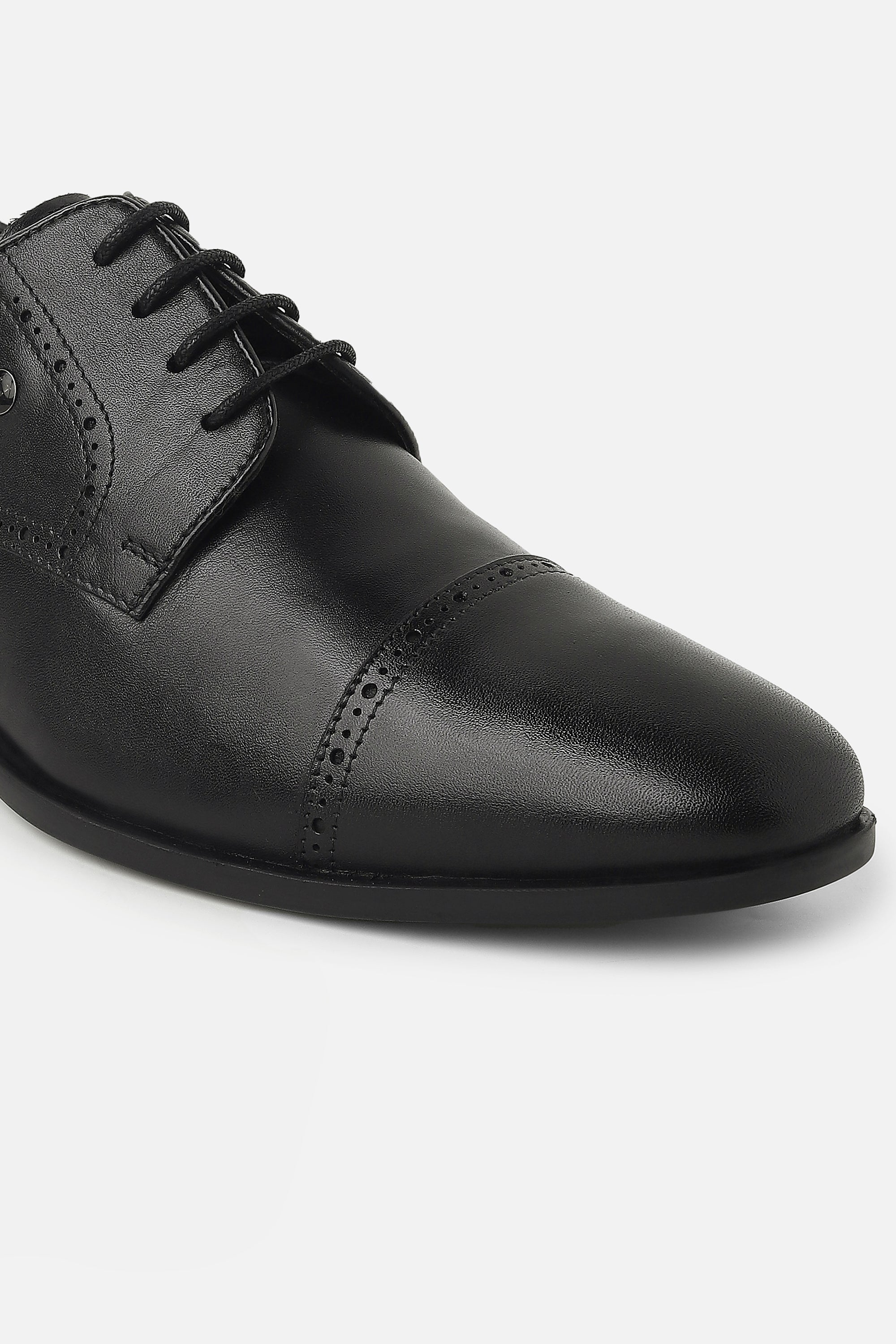 Men's Black Formal Solid Derby Shoes