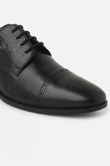 Men's Black Formal Solid Derby Shoes