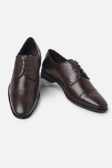 Men's Brown Formal Solid Derby Shoes