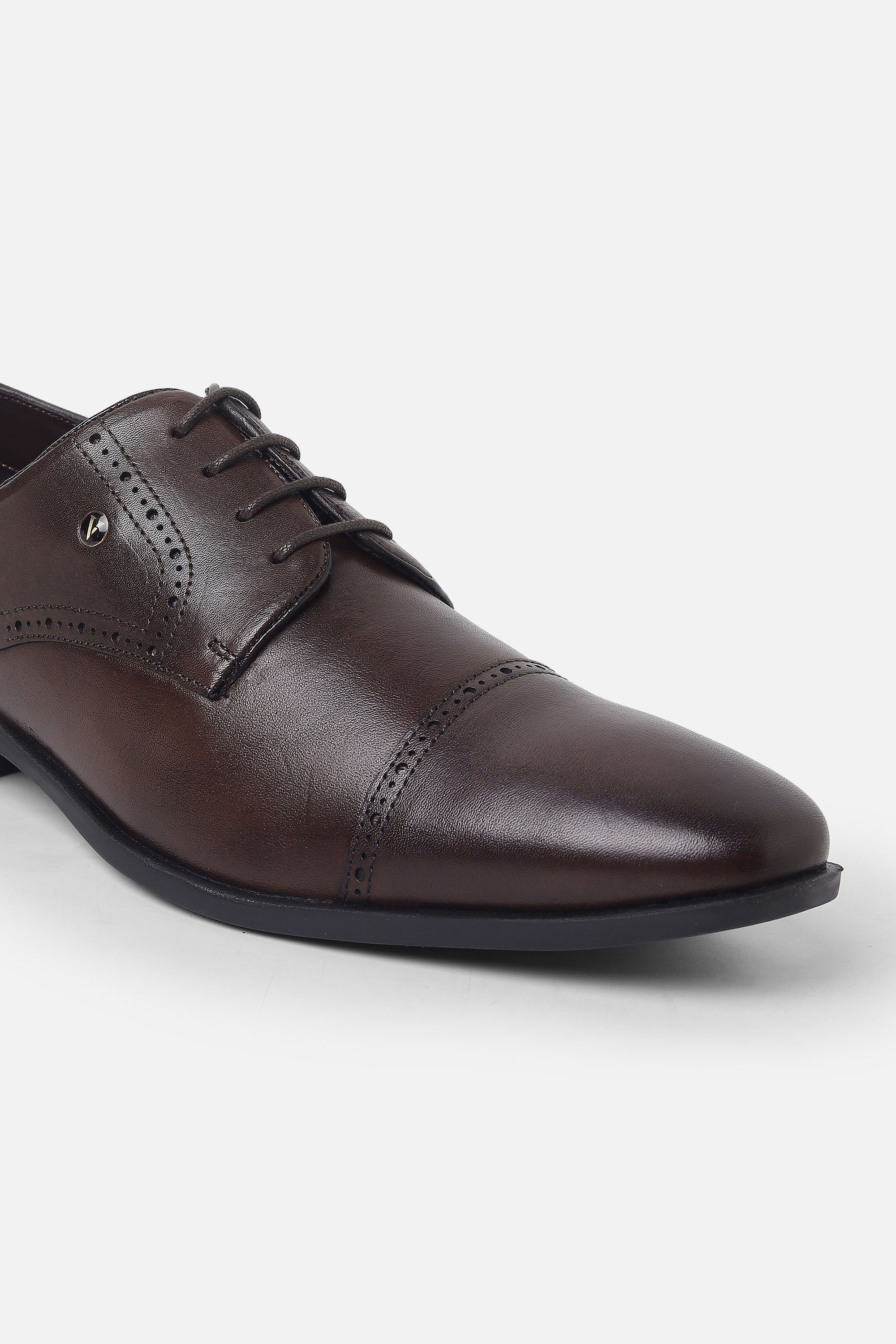 Men's Brown Formal Solid Derby Shoes