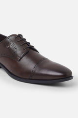 Men's Brown Formal Solid Derby Shoes
