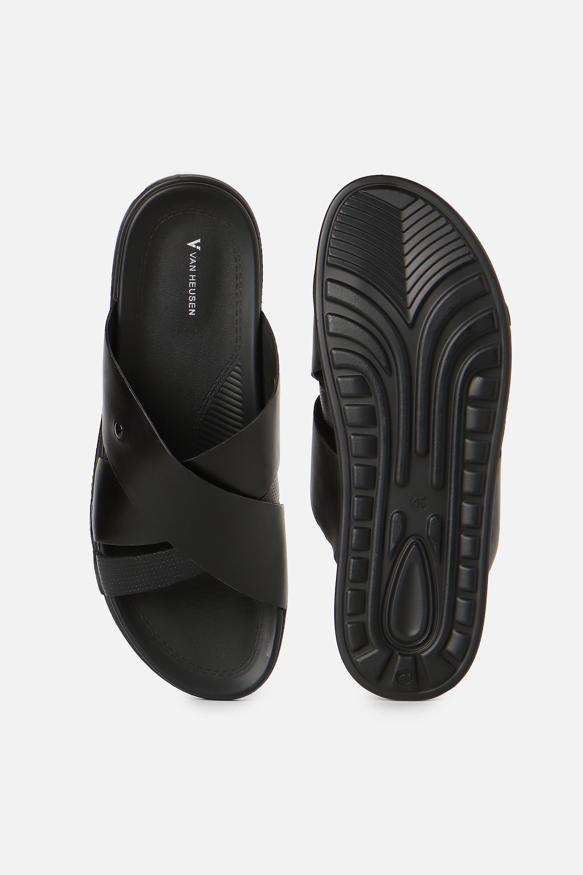 Men's Black Casual Synthetic Sandal