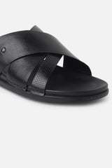 Men's Black Casual Synthetic Sandal
