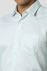 Men's Green Formal Textured Regular Fit Full Sleeves Shirt