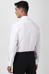 Men's White Formal Solid  Regular Fit Full Sleeves Shirt