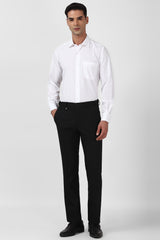 Men's White Formal Solid  Regular Fit Full Sleeves Shirt