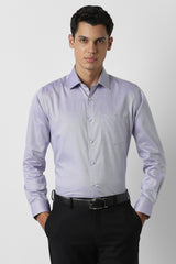 Men's Purple Formal Textured Regular Fit Full Sleeves Shirt