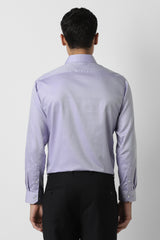 Men's Purple Formal Textured Regular Fit Full Sleeves Shirt