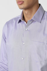 Men's Purple Formal Textured Regular Fit Full Sleeves Shirt