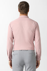 Men's Pink Formal Solid Slim Fit Full Sleeves Shirt