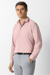 Men's Pink Formal Solid Slim Fit Full Sleeves Shirt