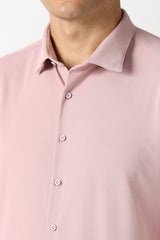 Men's Pink Formal Solid Slim Fit Full Sleeves Shirt