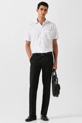 Men's White Formal Solid Regular Fit Half Sleeves Shirt