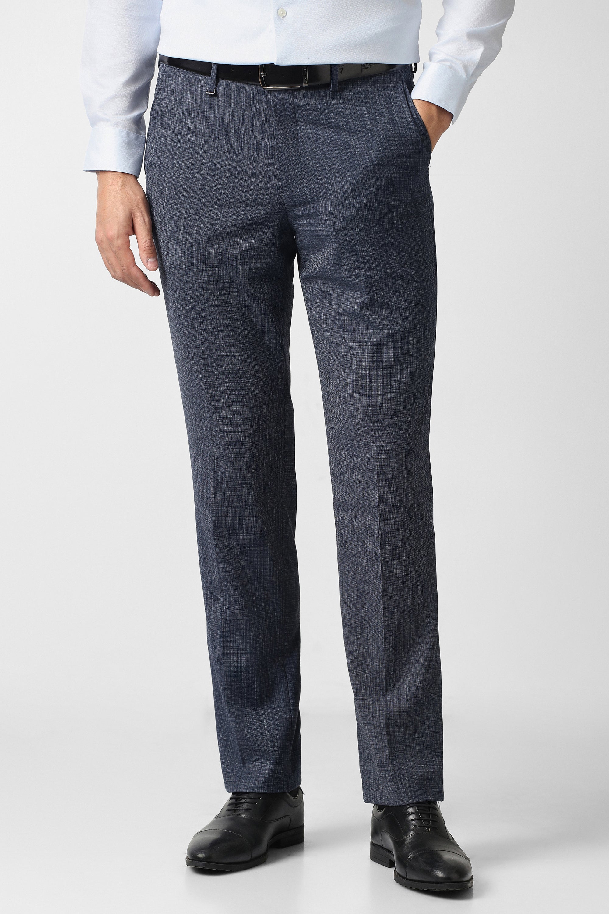 Men's Blue Regular Fit Trouser