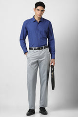 Men's Light Grey Regular Fit Trouser
