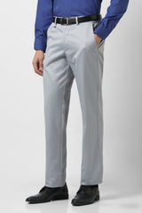 Men's Light Grey Regular Fit Trouser