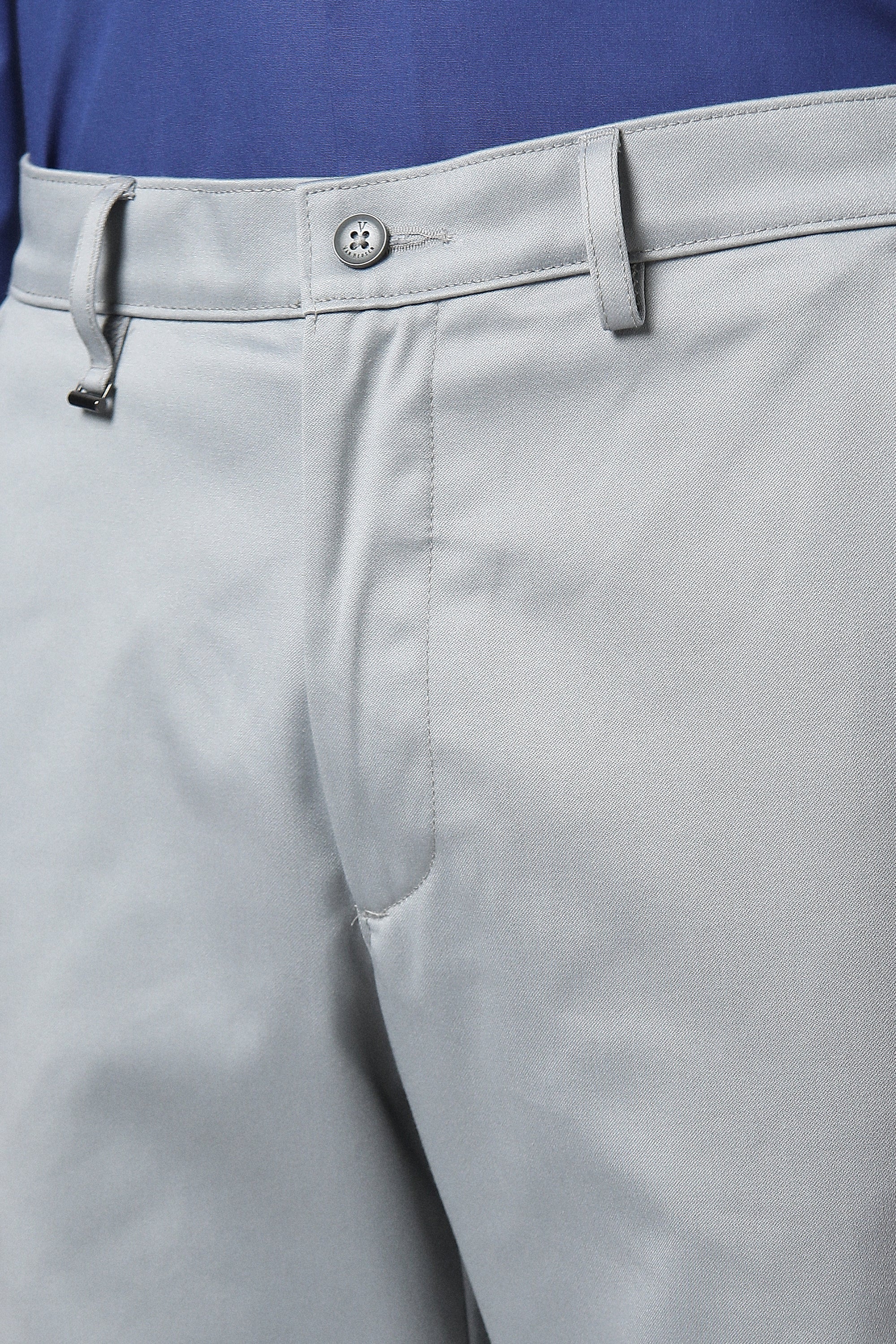 Men's Light Grey Regular Fit Trouser