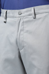 Men's Light Grey Regular Fit Trouser