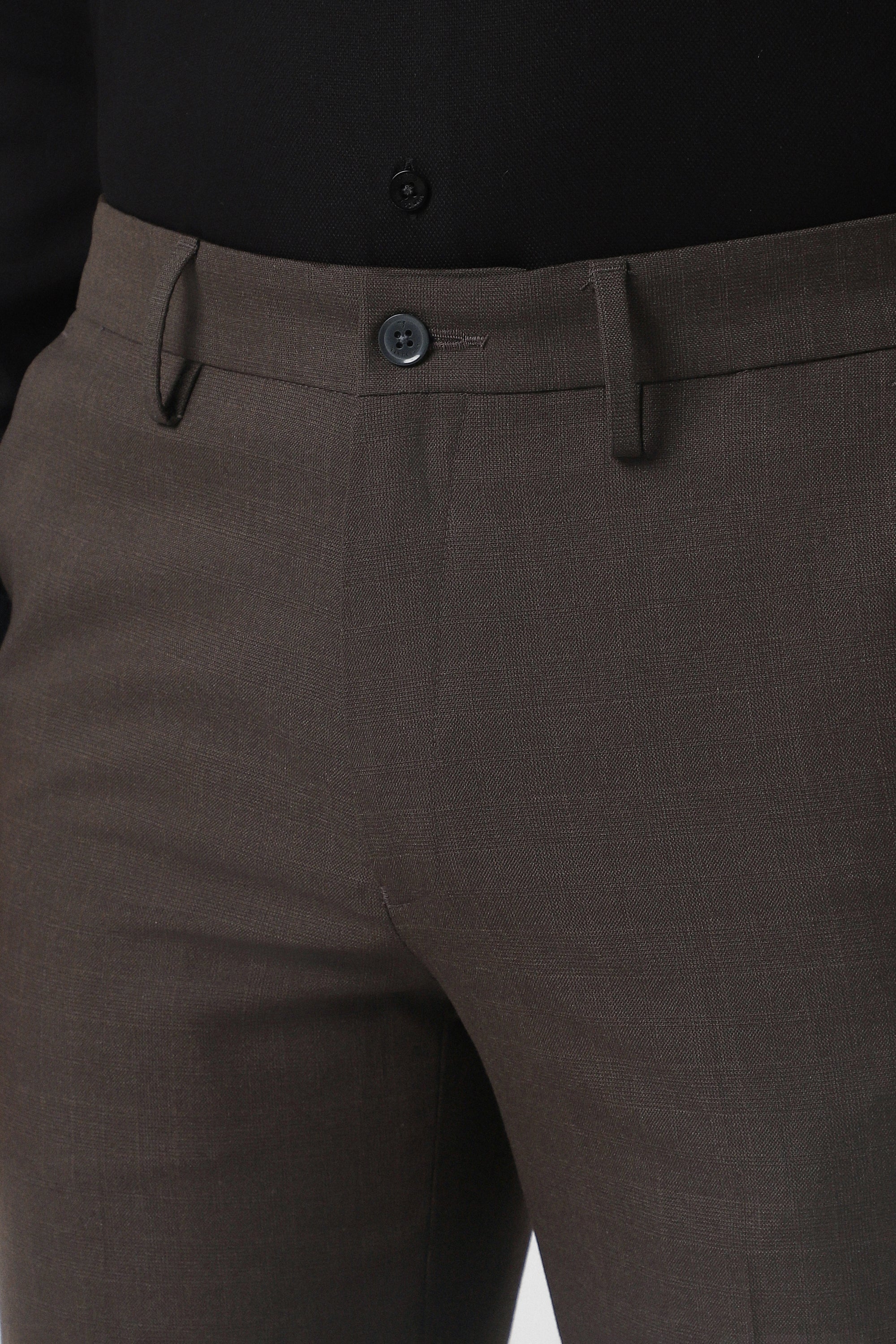 Men's Brown Slim Fit Trouser