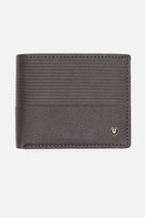 Men's Brown Textured Bi-Fold Leather Wallet
