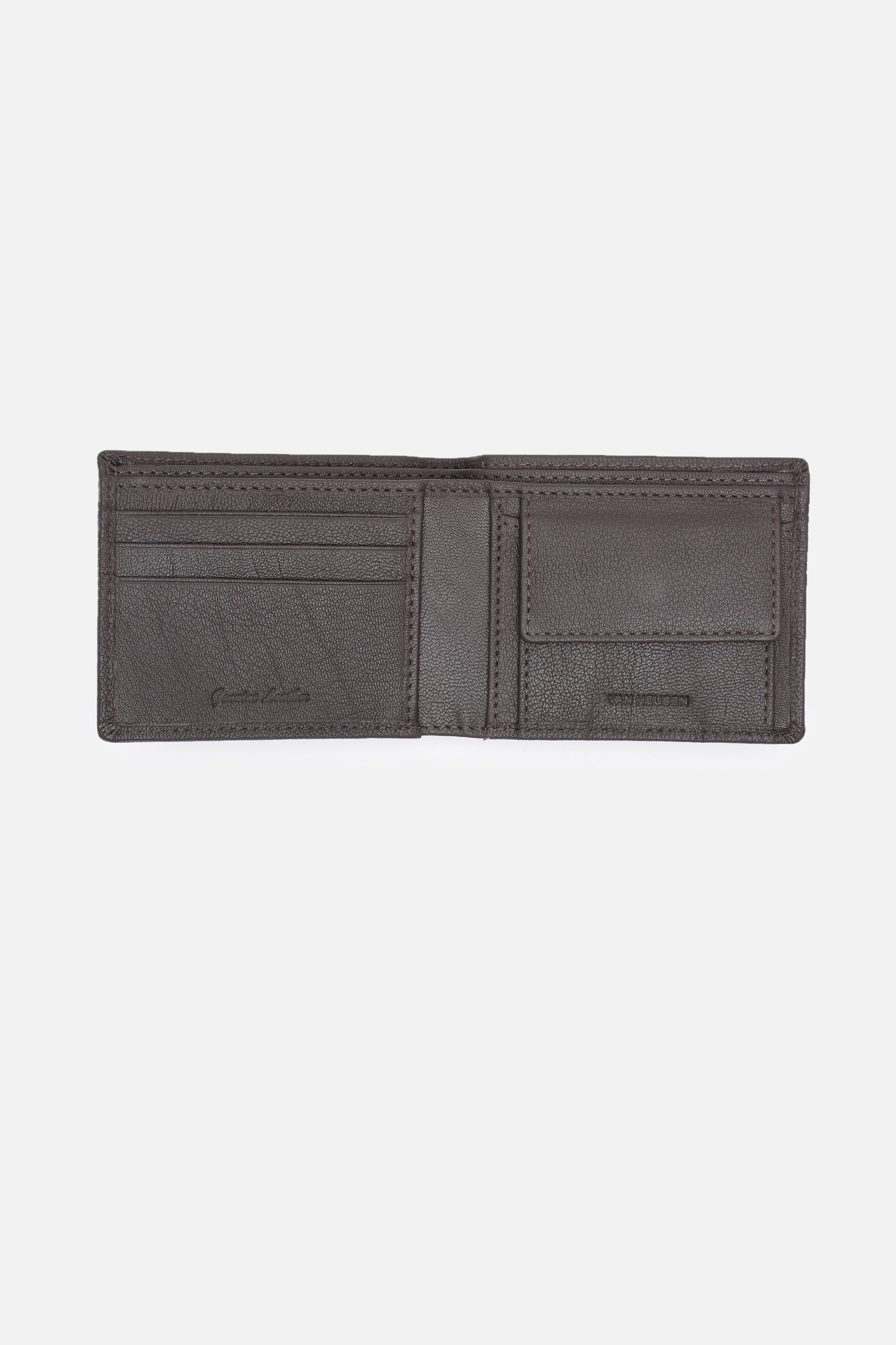 Men's Brown Textured Bi-Fold Leather Wallet