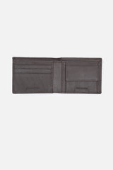 Men's Brown Textured Bi-Fold Leather Wallet