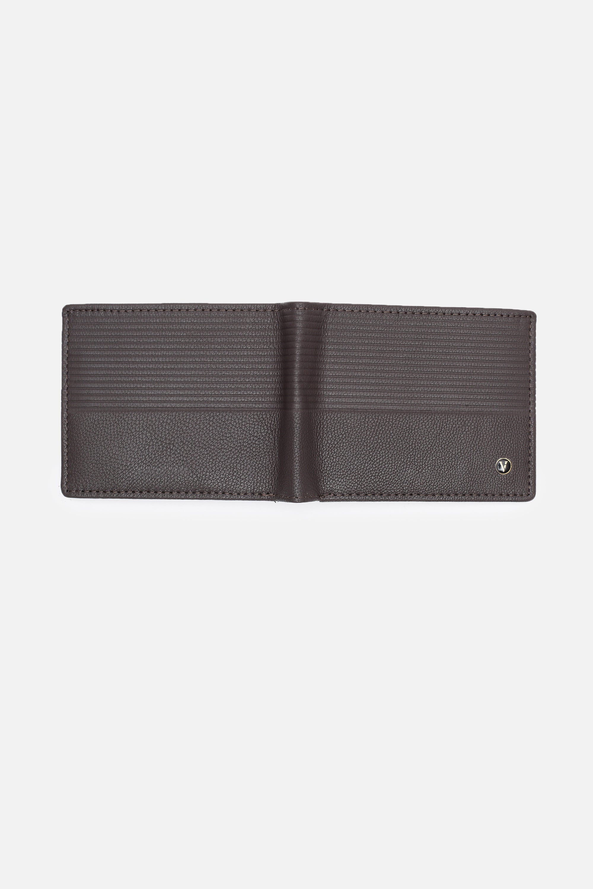 Men's Brown Textured Bi-Fold Leather Wallet